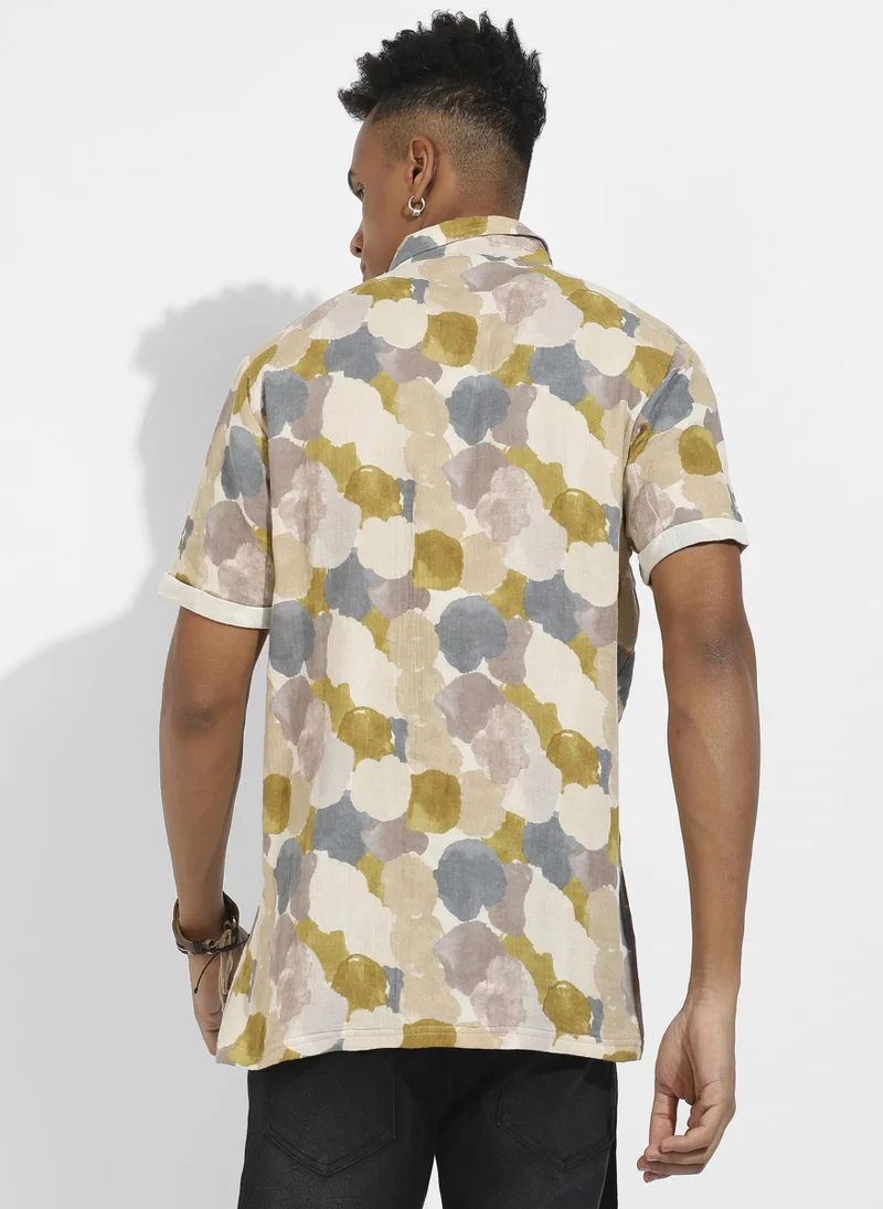 Instafab Plus Abstract Print Shirt