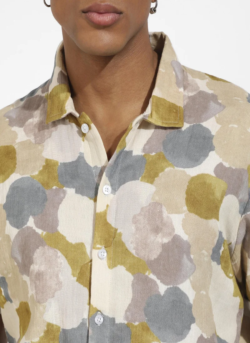 Instafab Plus Abstract Print Shirt