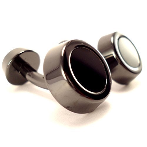 Peluche Zirconium Ceramic (Onyx) Cufflinks for Men - Image 1