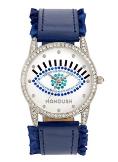 Manoush Manoush Shiny Eye Collection - Women's Analogue Classic Quartz Blue PU Leather Wrist Watch - MSHSE02  - Image 1