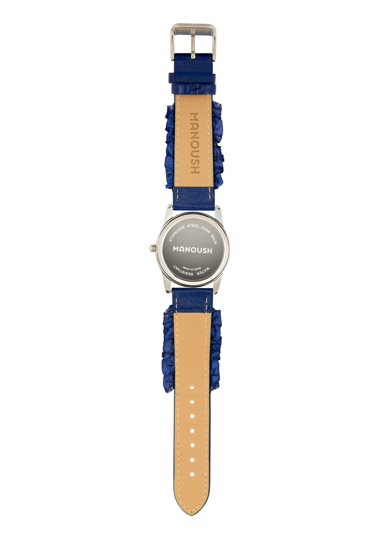 Manoush Manoush Shiny Eye Collection - Women's Analogue Classic Quartz Blue PU Leather Wrist Watch - MSHSE02  - Image 2