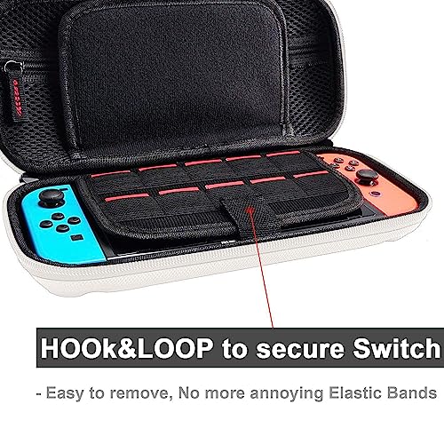 daydayup Switch Carrying Case Compatible with Nintendo Switch/Switch OLED, with 20 Games Cartridges Protective Hard Shell Travel Carrying Case Pouch for Console & Accessories - Image 2