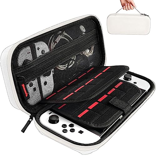 daydayup Switch Carrying Case Compatible with Nintendo Switch/Switch OLED, with 20 Games Cartridges Protective Hard Shell Travel Carrying Case Pouch for Console & Accessories - Image 1