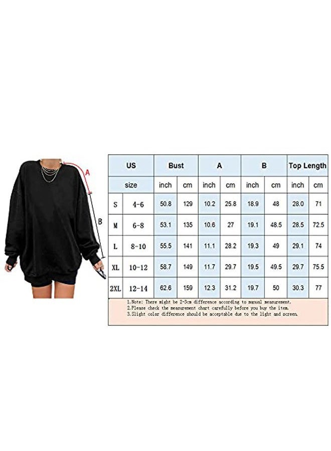 Ebifin Women's Oversized Long Sleeve Sweatshirts Pure Color Round Neck Casual Pullover Shirt, Pink, XL - Image 4