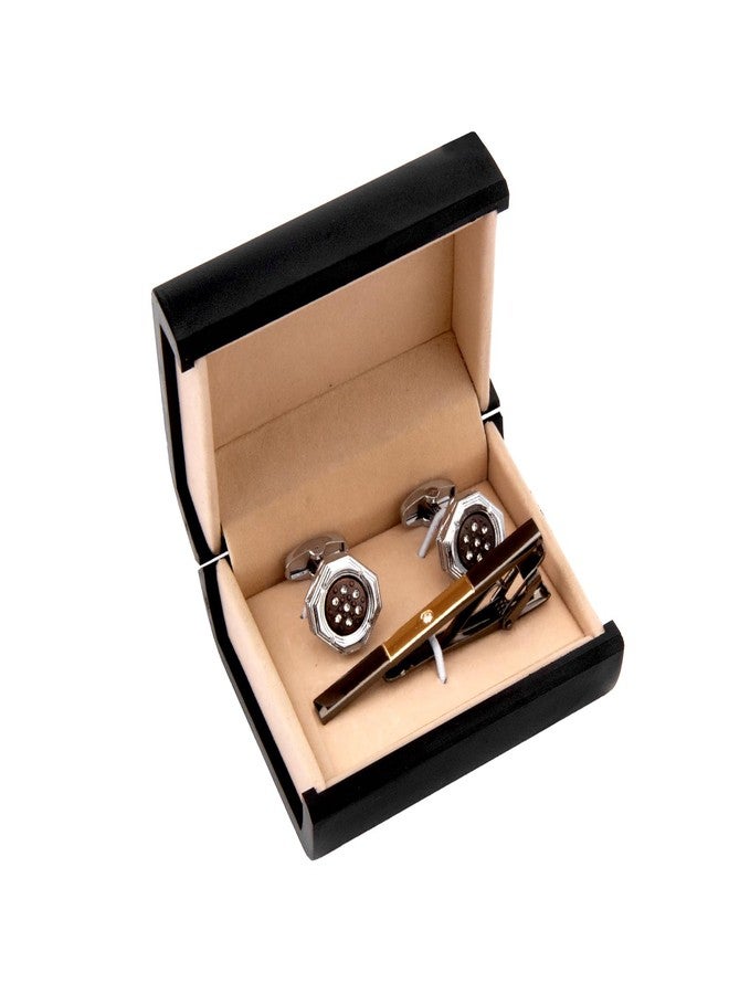 Wynameleri Classic Cufflinks and Tie Pin Tie Clip Set for Men Bronze in Gift Box - Image 5