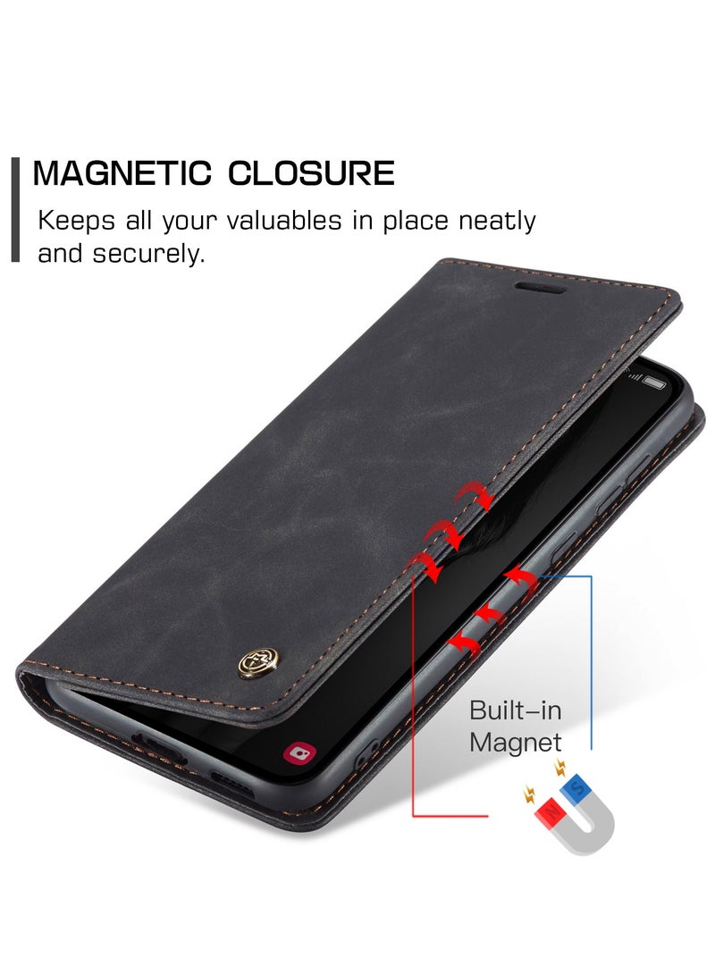 CaseMe For Samsung Galaxy A-55 Cover, Soft PU Leather Shockproof Mobile Phone Wallet Case, Full Body Protective Flip Cover Magnetic Adsorption Back Cover - Image 2