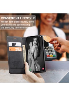 CaseMe For Samsung Galaxy A-55 Cover, Soft PU Leather Shockproof Mobile Phone Wallet Case, Full Body Protective Flip Cover Magnetic Adsorption Back Cover  - Image 5