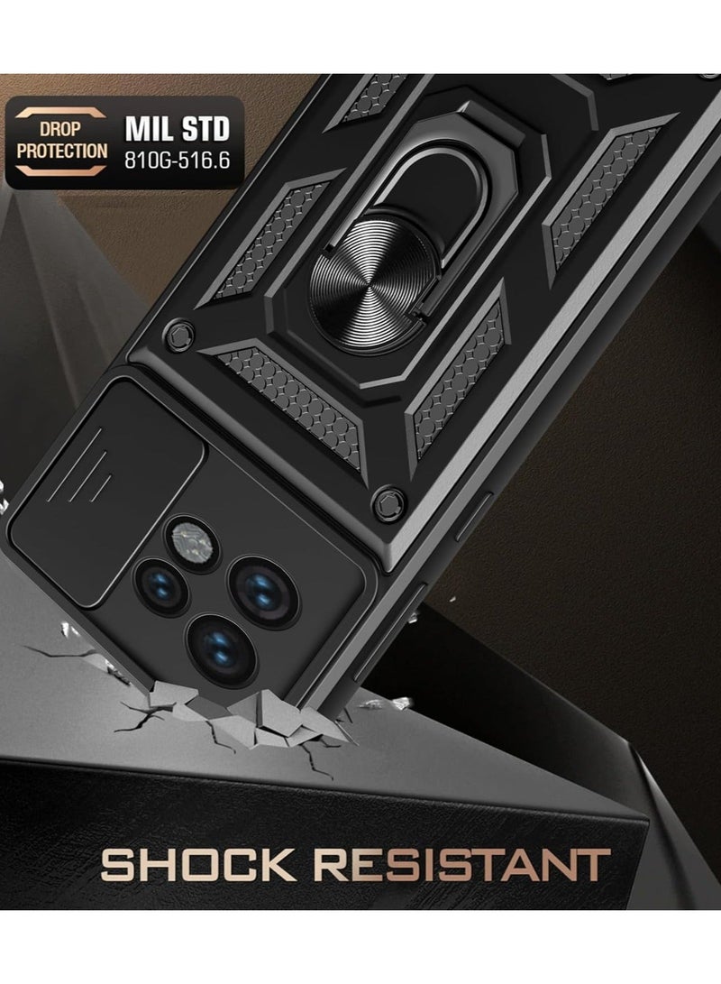 Arabest for Motorola Edge 40 5G Case Cover, Built Slide Camera Protection Cover,Military Heavy Duty Full Body Protective Phone Case - Black - Image 4