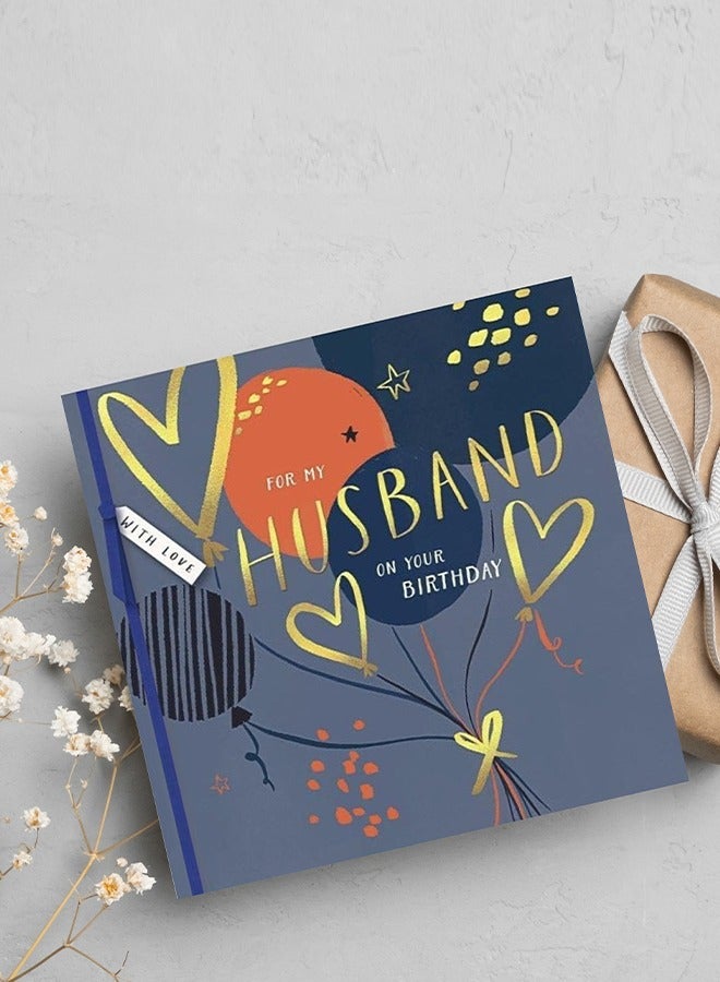 Share the Love Happy Birthday Husband Greeting Card – Premium Luxury Card with Elegant Finish, Romantic & Heartfelt Gift for Husband’s Birthday & Special Occasions