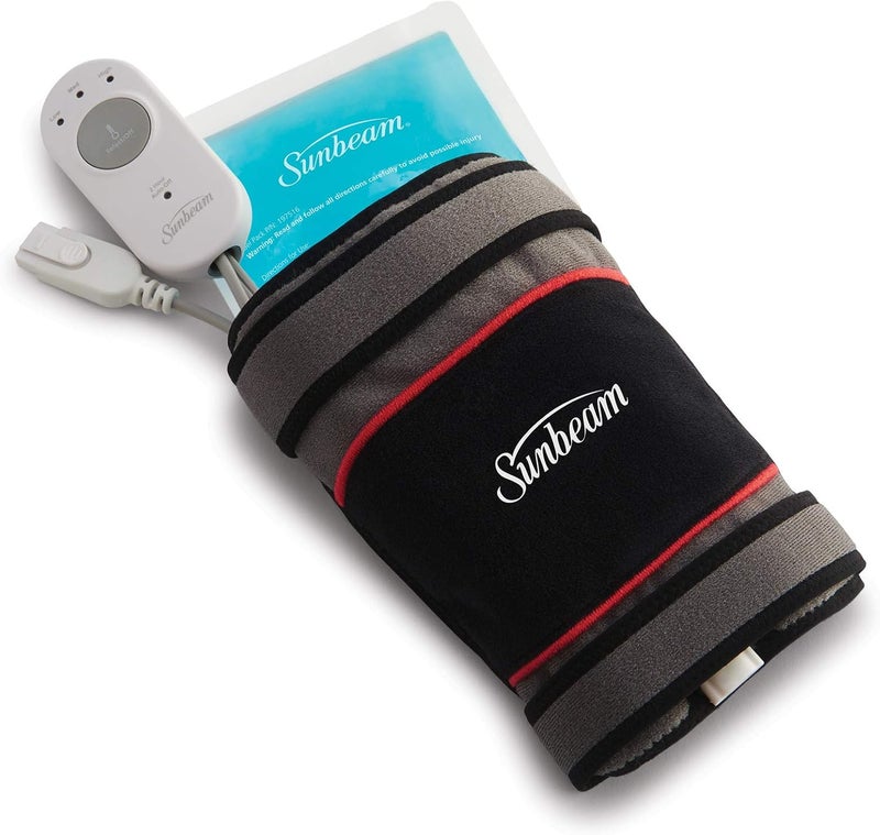 Sunbeam وسادة تسخين صن بيام لتخفيف آلام المفاصل مع حزمة مجمدة، إيقاف تلقائي وخيار تسخين رطب، أسود رمادي - Image 1