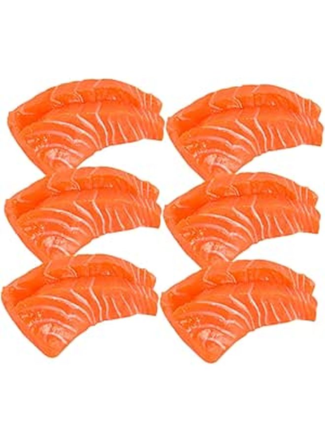 6Pcs Realistic PVC Salmon Model Decor For Home Display And Sushi Restaurant Showcase - Image 1