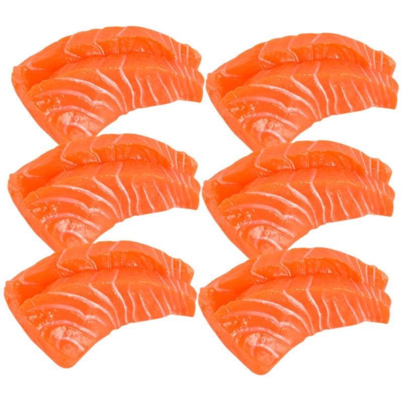 6Pcs Realistic PVC Salmon Model Decor For Home Display And Sushi Restaurant Showcase - Image 2