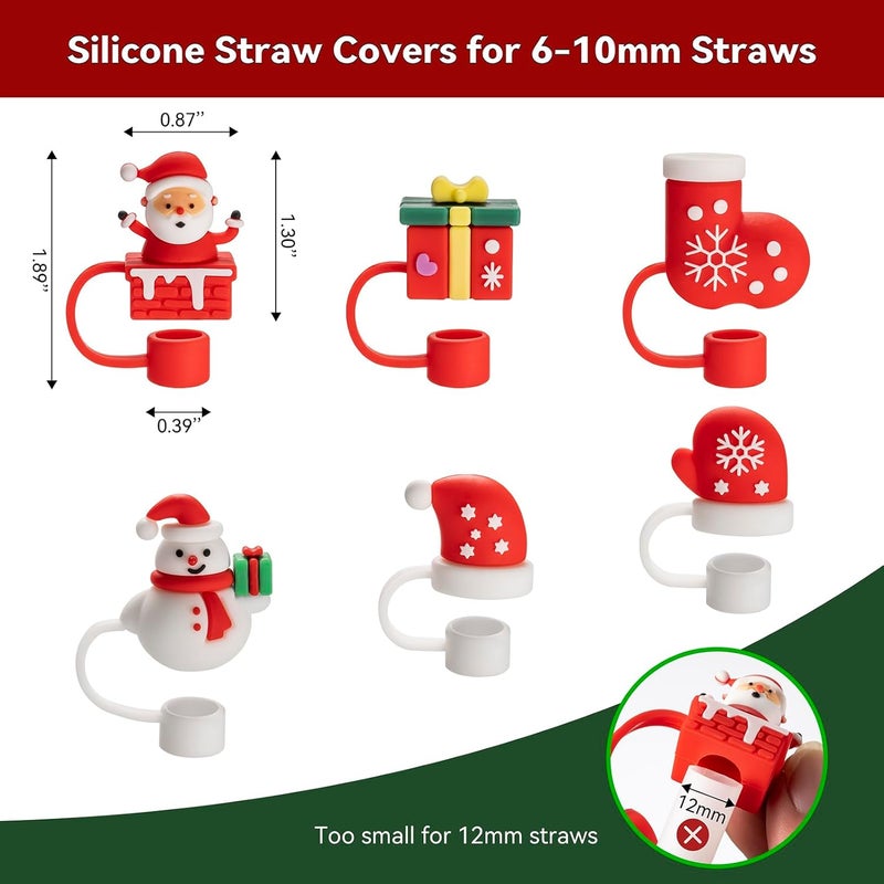 NancyL Straw Cover Cap for Stanley Cup 30 40 oz, Silicone Straw Toppers Christmas Hat, Tumbler Cup Accessories for 10mm 0.4in Straws Cute Christmas Ornaments Gifts for Women - Image 3