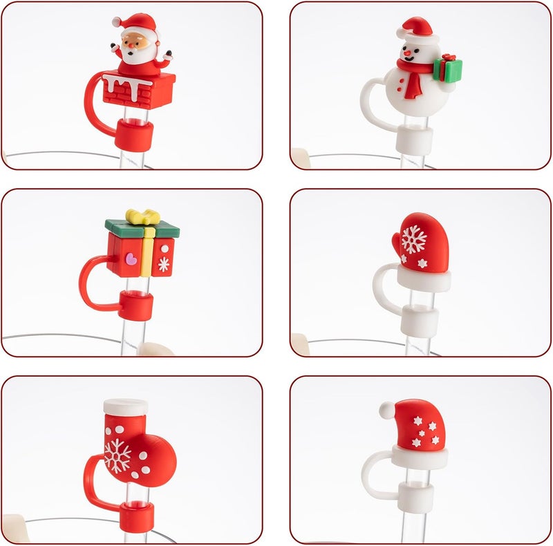NancyL Straw Cover Cap for Stanley Cup 30 40 oz, Silicone Straw Toppers Christmas Hat, Tumbler Cup Accessories for 10mm 0.4in Straws Cute Christmas Ornaments Gifts for Women - Image 4