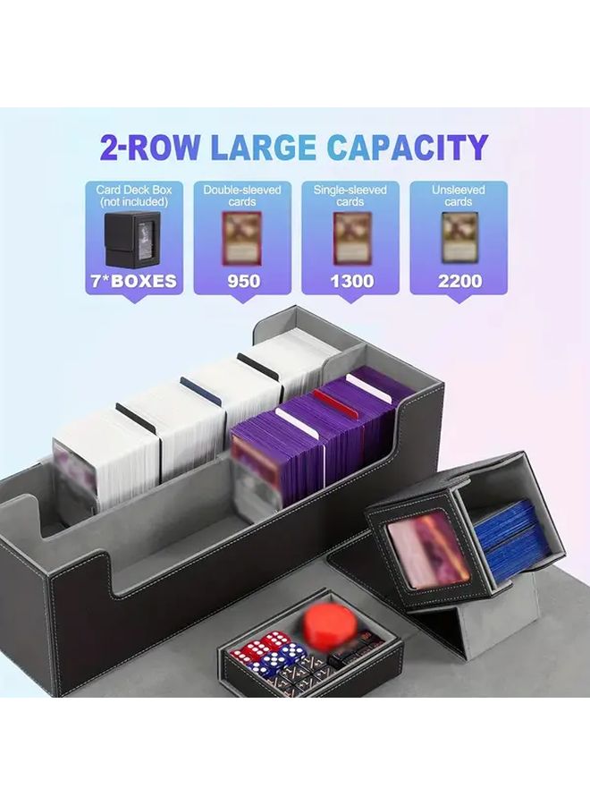 Black Golden Card Storage Box Holds 7 Small Display Window Deck Boxes For TCG PTCG Magic Sports Cards And Playmat - Image 4