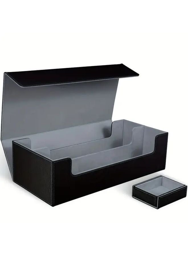 Black Golden Card Storage Box Holds 7 Small Display Window Deck Boxes For TCG PTCG Magic Sports Cards And Playmat - Image 2