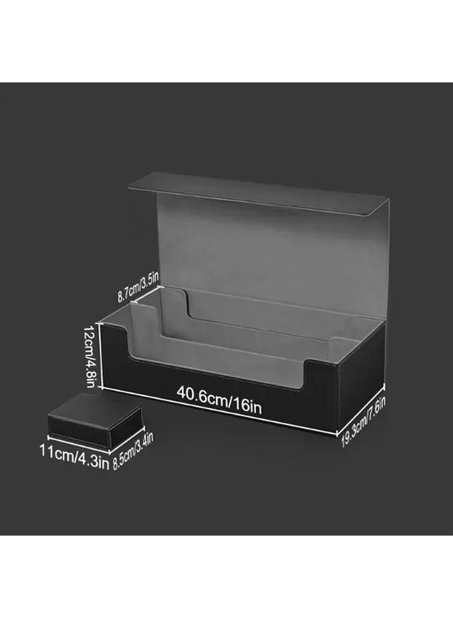 Black Golden Card Storage Box Holds 7 Small Display Window Deck Boxes For TCG PTCG Magic Sports Cards And Playmat - Image 3