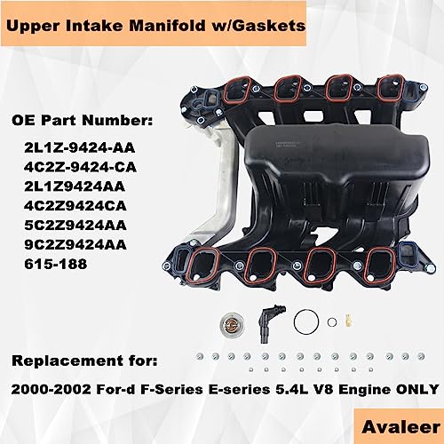 Vahaha 615-188 Upper Intake Manifold w/Gaskets Replacement for 2000-2003 Fo-rd E150 E250 E350 E450 Van V8 5.4L Excursion Expedition F150 Truck F250/F350 Super Duty Truck # 2L1Z9424AA 9C2Z9424AA Vahaha - Image 3