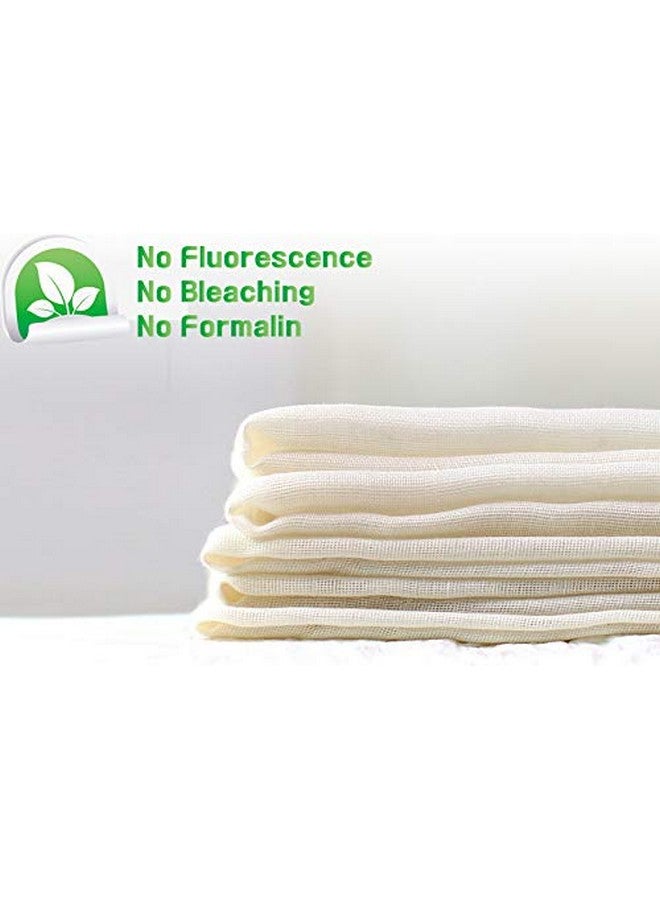 10 عبوات من مناديل القطن العضوي، 14 بوصة × 14 بوصة، مناشف تنظيف الوجه، مناديل، منشفة استحمام لإزالة المكياج، ناعمة وقابلة للتنفس - Image 2