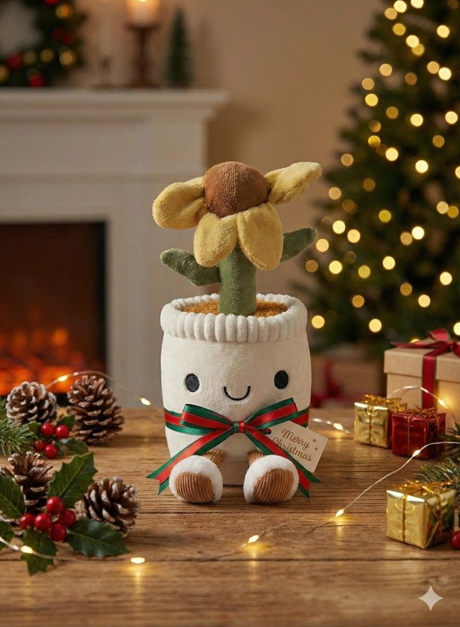 TeraaBliss Cute Plush Plant Toy with Smiling Face & Dangling Legs - Soft Stuffed Figure for Kids, Room Decor Gift (Yellow Sunflower) - Image 5