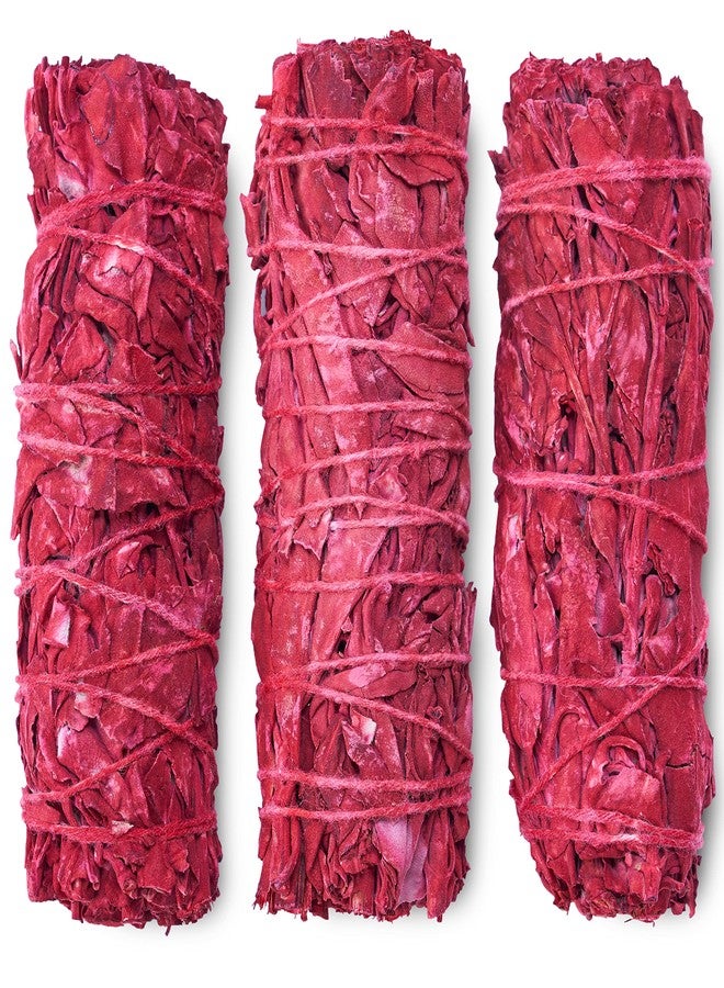 JL Local Dragon's Blood Sage Smudge Sticks for Cleansing House, Meditation, Yoga, Negative Energy Cleanse | 4 Inch Dragon Blood Sage Bundles (3) - Image 1