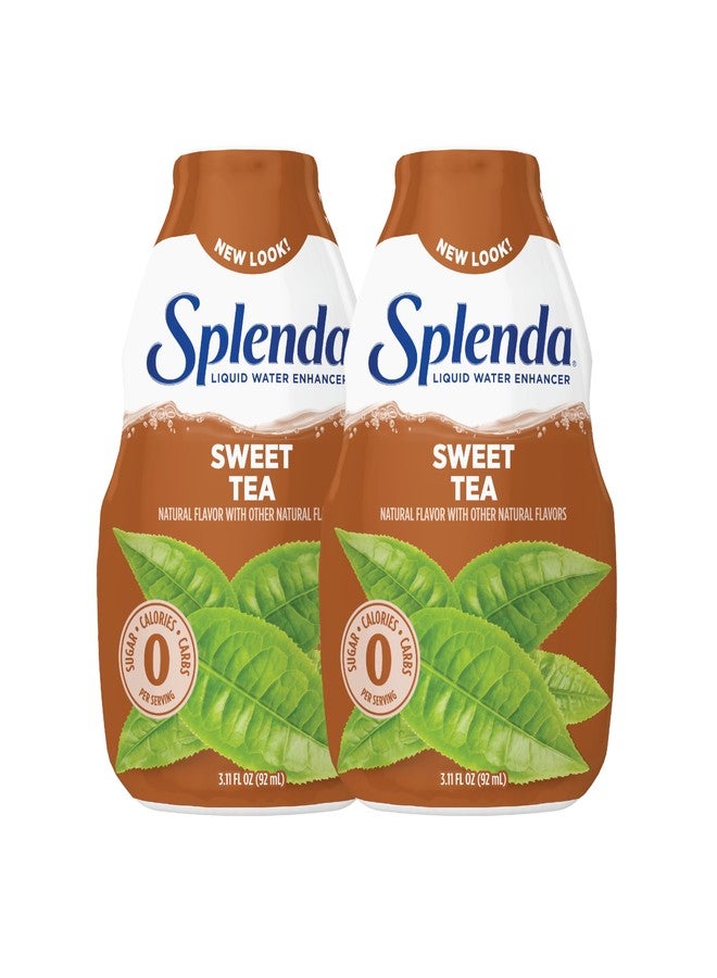 SPLENDA Liquid Water Enhancer Drops, Sugar Free, Zero Calorie, Natural Flavor, Concentrated Drink Mix, 3.11 Fl Oz Each Bottle (Sweet Tea, 2 Pack) - Image 1