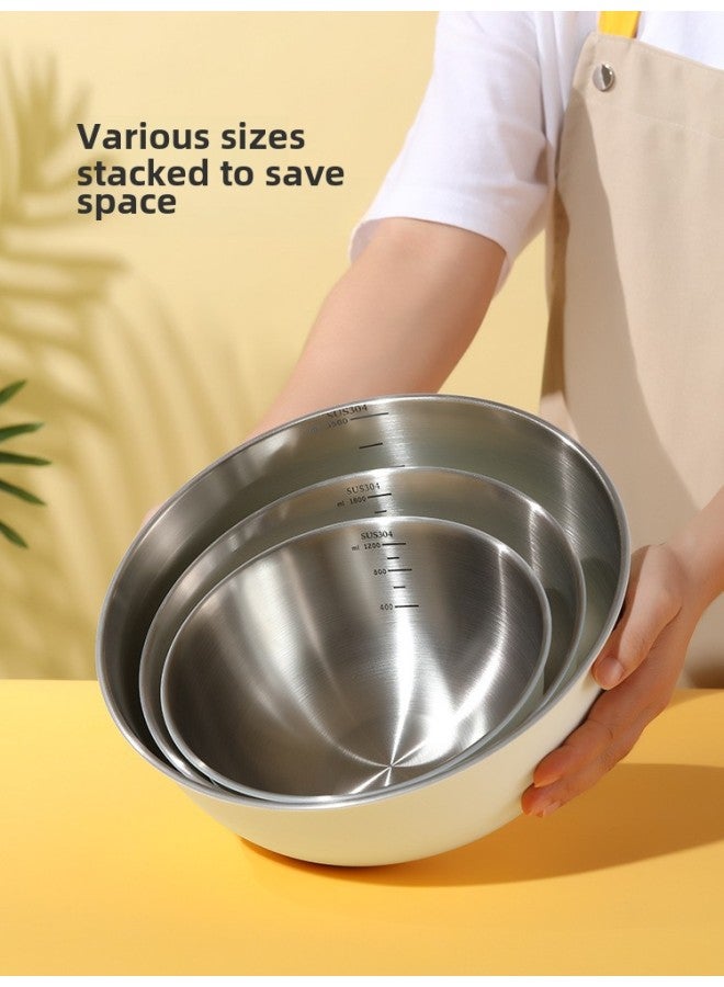 Japanese-style High-grade Stainless Steel Basin 304 Food Grade Egg Bowl Baking Special Mixed Cold Dish Salad Cuisine-Color:8074. Net Basin-18cm (Chaozhou Warehouse Delivery)  - Image 3