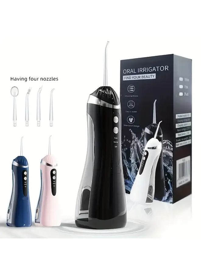SENBOWE Pink Portable Oral Irrigator USB Rechargeable 4 Nozzles 3 Modes Large Tank - Image 3