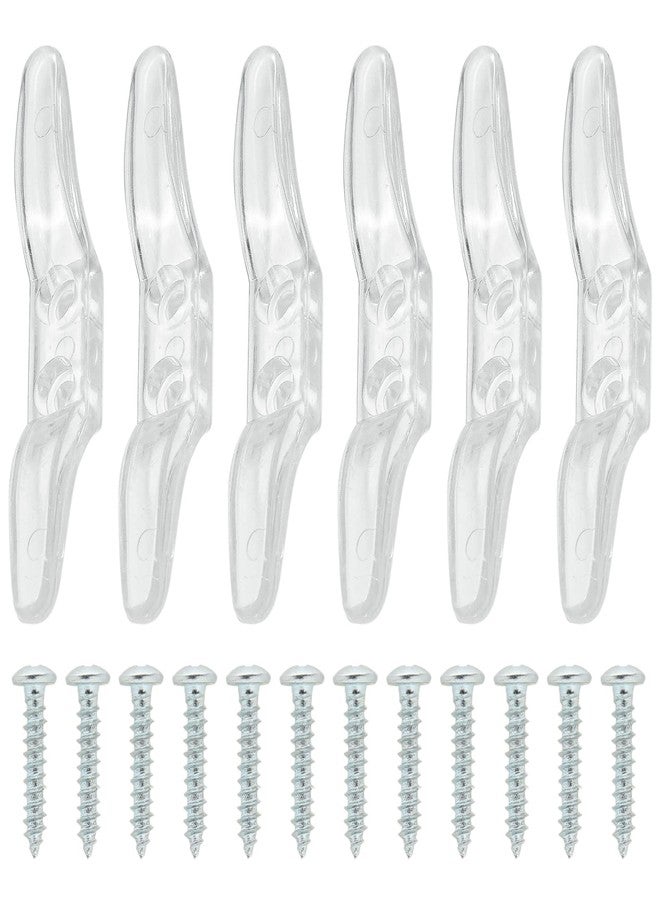 Augiimor 6 Pcs Clear Blind Cleats Transparent Plastic Child Safety Cleat Window Cleat with Screws for Home Office Window Blinds Curtains Sun Shades - Image 1