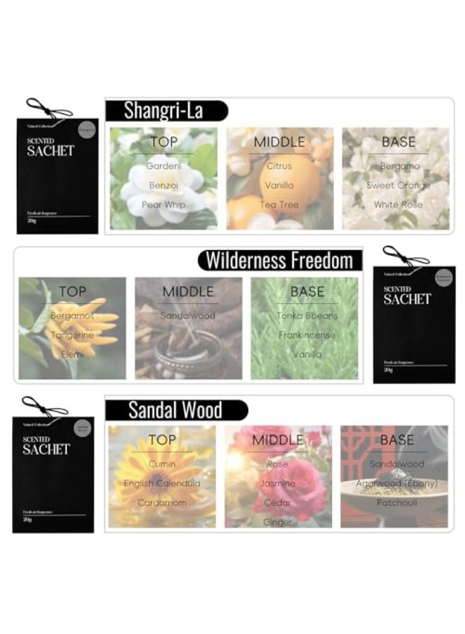 Generic اكياس معطرة للسيارة، معطرات جو مستخلصات نباتية طبيعية تدوم طويلا، اكياس معطرة معلقة برائحة سيارة جديدة، ايضا للغرفة وخزانة الملابس والادراج والخزانة - 3 عبوات  - Image 3
