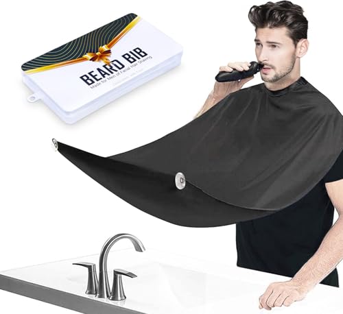 Beard Bib Apron Beard Hair Catcher for Men Shaving  Trimming NonStick Waterproof Grooming Cloth with 3 Suction Cups  A Box Valentines Gifts for Men Him Boyfriend