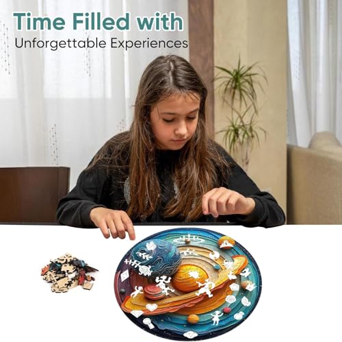 Qiuenisray Space Puzzles for Adults Solar System Star Wooden Jigsaw Puzzles 200 Pieces FSC Certified Unique Animal Shape Puzzles Pieces Wood Creative Gift for Adults Family Game 111x112 in - Image 5