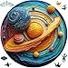 Qiuenisray Space Puzzles for Adults Solar System Star Wooden Jigsaw Puzzles 200 Pieces FSC Certified Unique Animal Shape Puzzles Pieces Wood Creative Gift for Adults Family Game 111x112 in - Image 2