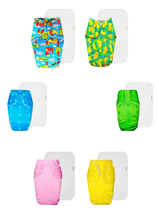 حفاضات دمبلدو القماشية الممتازة مع حشوة قطنية (عبوة من 6) | شعور بالجفاف والراحة | قابلة لإعادة الاستخدام والغسل | سهلة التنظيف | مصممة من قبل الأمهات | من 3 أشهر إلى 3 سنوات | للجنسين - Image 1