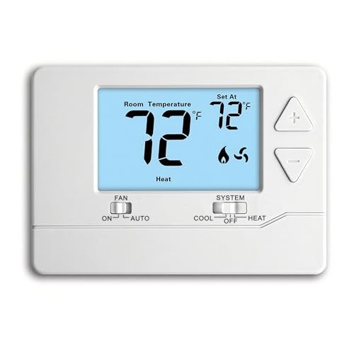 Miuputake Thermostat for Home Non-Programmable Single-Stage Systems,1 Heat / 1 Cool,Easy DIY,White Backlight - Image 1