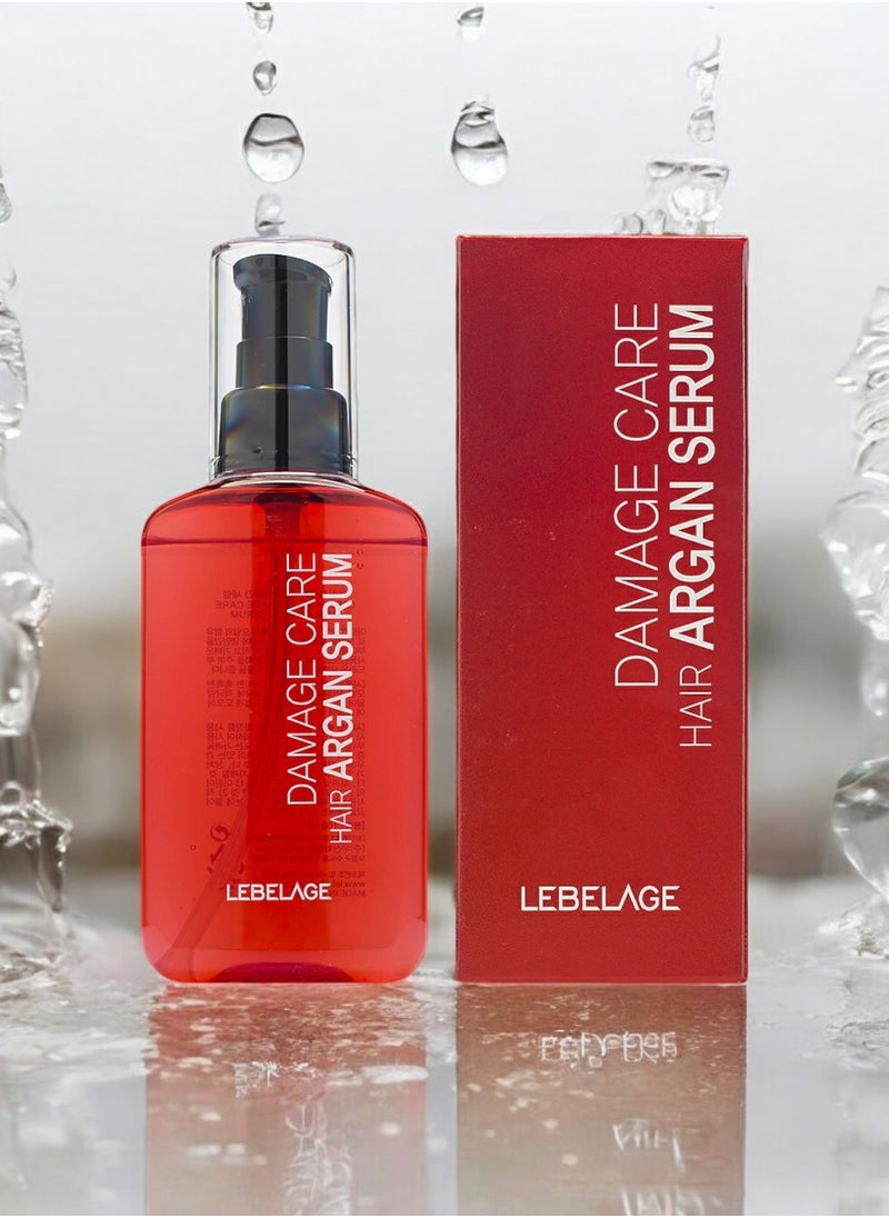 Lebelage Korean product LEBELAGE DAMAGE CARE HAIR ARGAN SERUM 100ml - The serum helps to moisturize dry and damaged hair, improve its elasticity and shine, and reduce split ends.  - Image 3