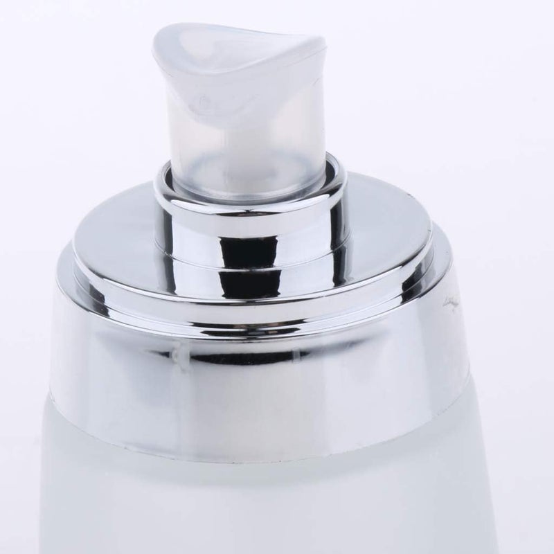 klarako 2pcs × 50ml Empty Glass Bottles Dispensers with Pump, Gel Lotion Pump Dispenser Cosmetic Cream Spray Bottles  Silver - Image 4