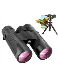 Adasion 12x42 HD Binoculars for Adults with Universal Phone Adapter - High Power Binoculars with Super Bright and Large View- Lightweight Waterproof Binoculars for Bird Watching Hunting Outdoor Sports Travel  - Image 1