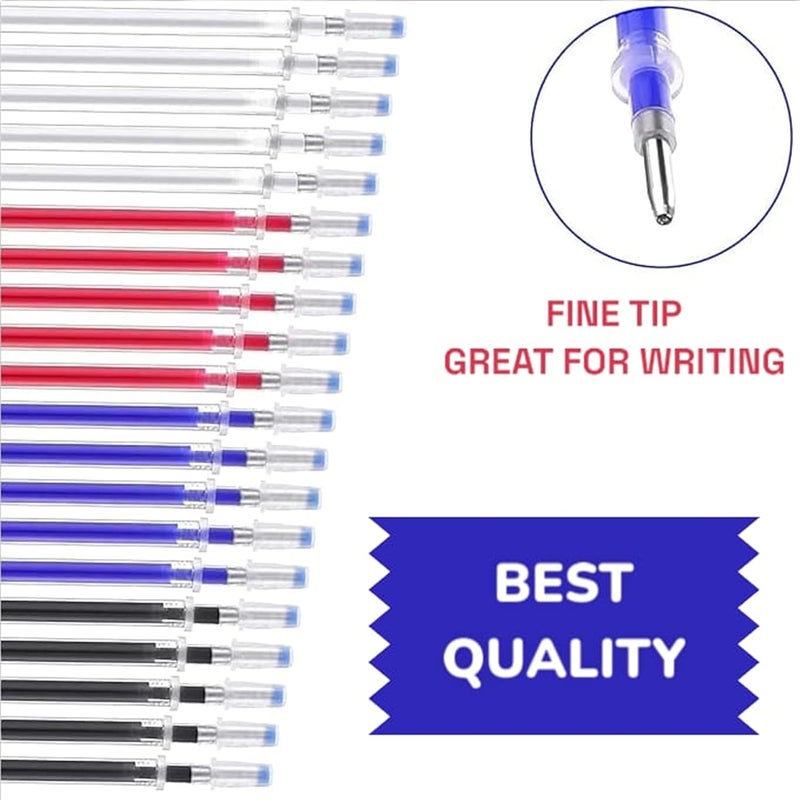 RIANZ Pack of 12Pcs Fabric Marker Pen Refill Heat Erasable Fabric Tailors Marking Pens for Sewing, Quilting, Dressmaking and Fashion Designing Students (Pack of 12 - Red+Black+White+Blue) - Image 2