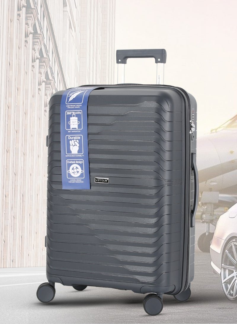 فيبتور طقم حقائب سفر بعجلات 3 قطع PP حقيبة جانبية صلبة بعجلات دوارة 360 درجة مع قفل TSA - Image 2