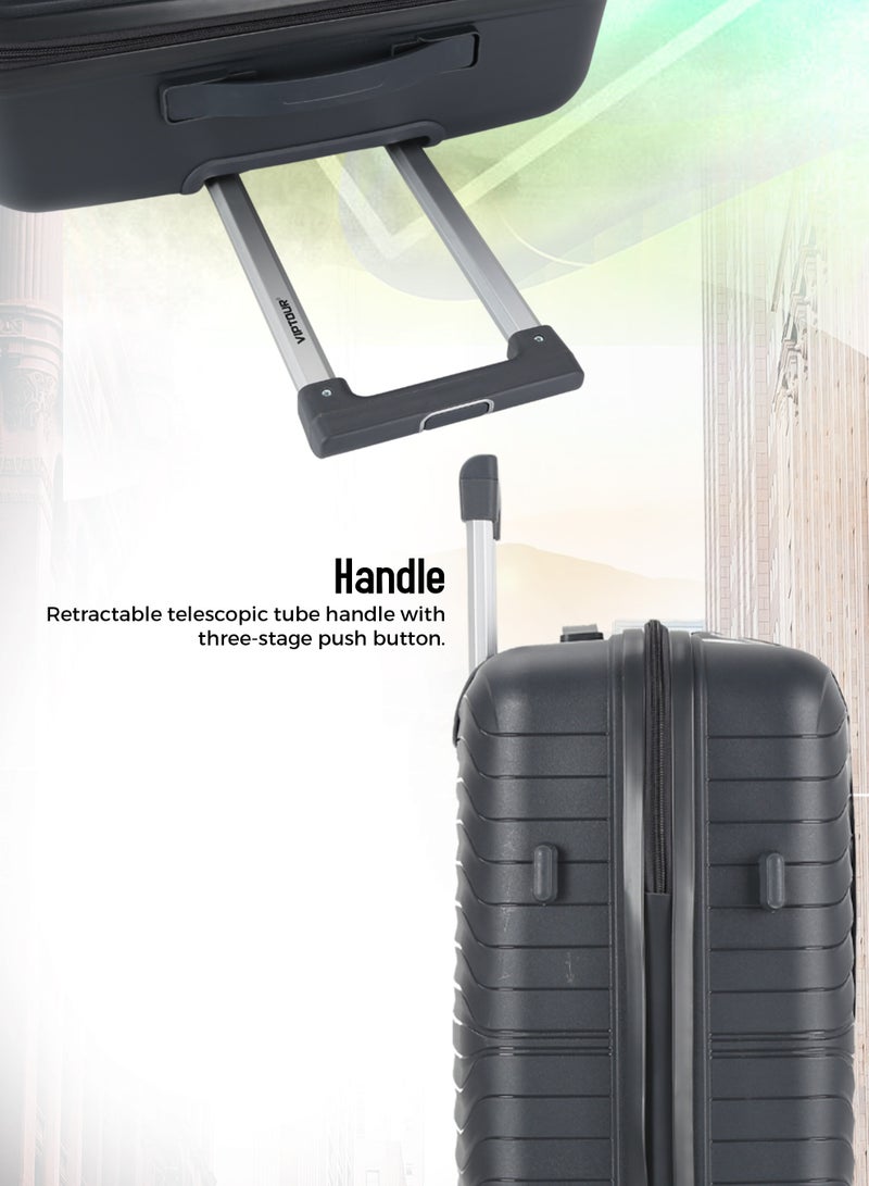 فيبتور طقم حقائب سفر بعجلات 3 قطع PP حقيبة جانبية صلبة بعجلات دوارة 360 درجة مع قفل TSA - Image 4