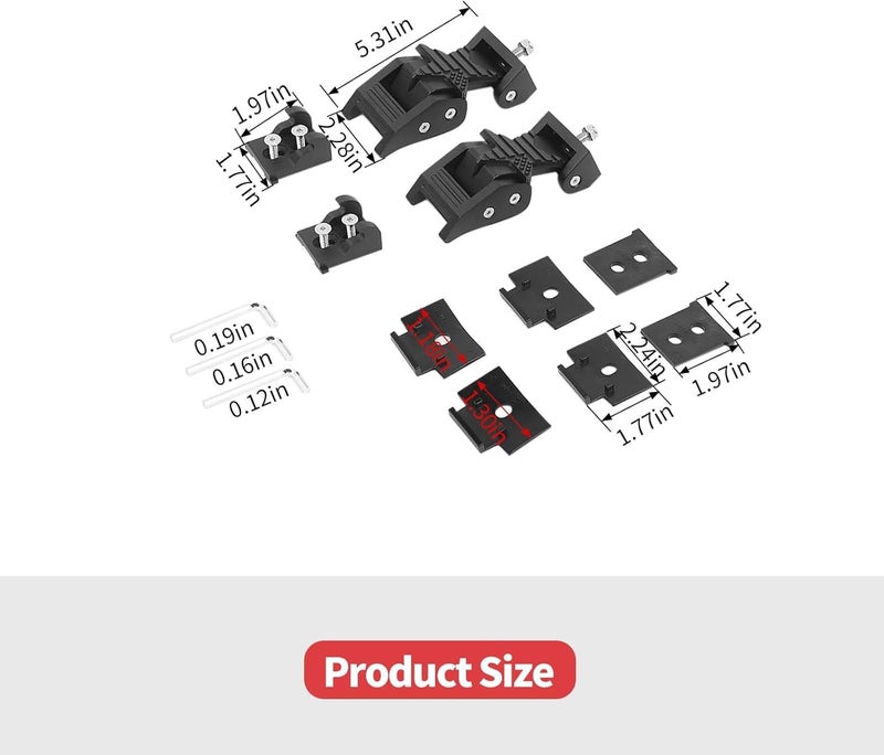 Jimen Metal Hood Latches with Keys for Jeep Wrangler JK JKU JL JLU Gladiator JT 2007-2024 - Locking Hood Latch Pin Kit (Star) - Image 3
