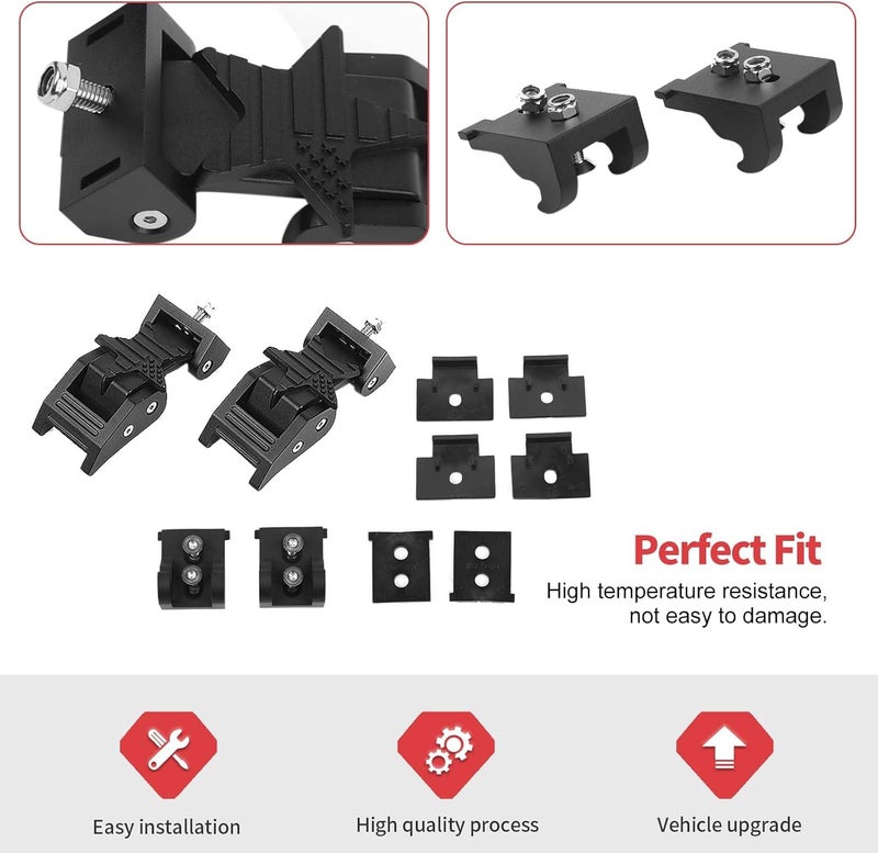 Jimen Metal Hood Latches with Keys for Jeep Wrangler JK JKU JL JLU Gladiator JT 2007-2024 - Locking Hood Latch Pin Kit (Star) - Image 4