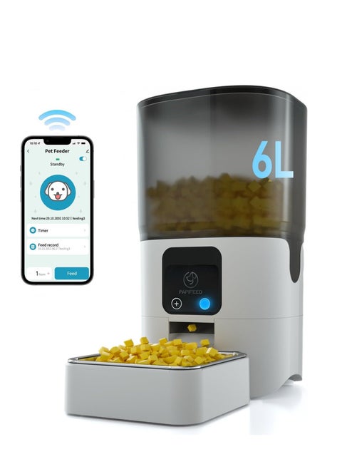 Smart Automatic Cat Feeders WiFi Pet Feeder with APP Control for Remote Feeding Detachable for Easy Clean Automatic Cat Food Dispenser