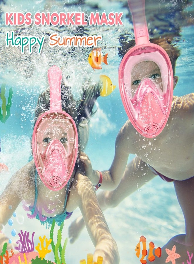 Hydiview Kids Snorkel Mask Full Face, Snorkeling Gear for Kids 2-14 with Camera Mount, 180 Degree Panoramic View Snorkeling Set Anti-Fog Anti-Leak (Blue+Pink) - Image 3