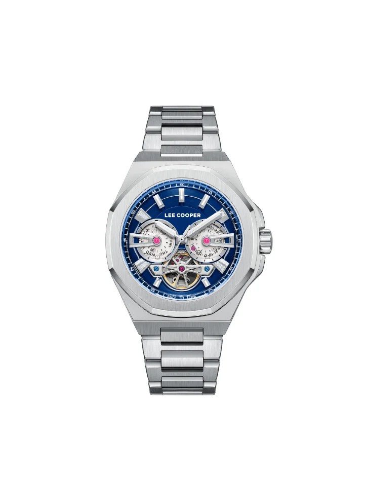 Lee Cooper Lee Cooper LC08124.390 Men's Automatic Display Watch & Metal Strap Silver