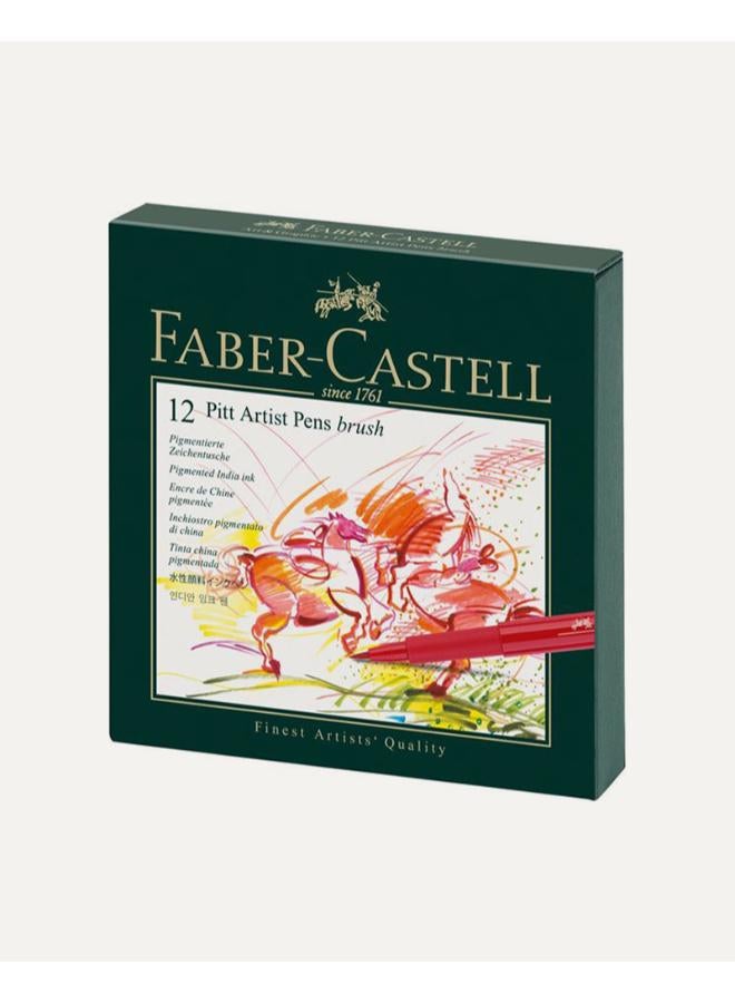 FABER-CASTELL Set Of 12 Pitt Artist Pen Brush Studio Box  - Image 2