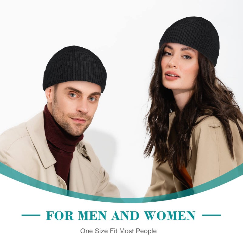 SATINIOR Winter Trawler Beanie Watch Hat Bigger Fisherman Beanie Cap for Women Men Thicker Knit Cuff Roll up Edge Skullcap - Image 5