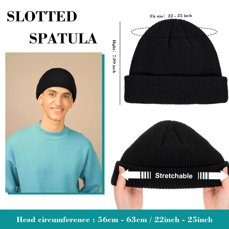 SATINIOR Winter Trawler Beanie Watch Hat Bigger Fisherman Beanie Cap for Women Men Thicker Knit Cuff Roll up Edge Skullcap - Image 2