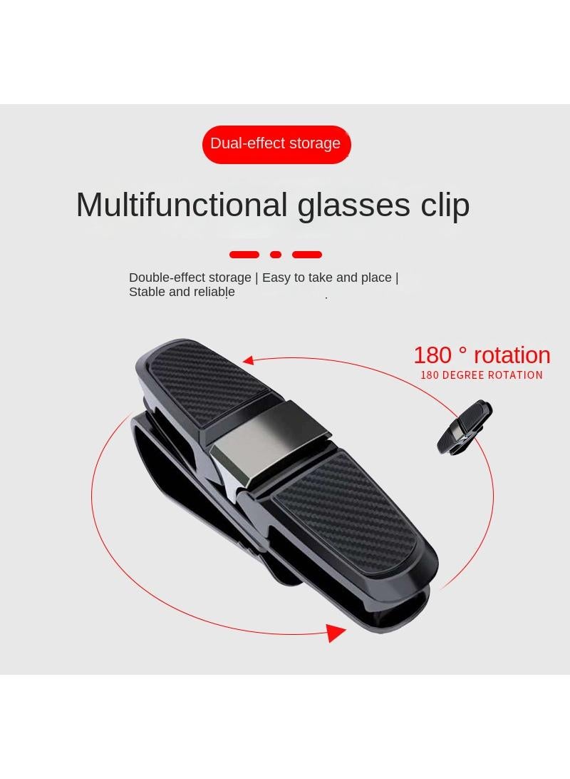 Black Multifunctional Sunglasses Clip Universal Car Glasses Clip Ticket Clip - Image 2